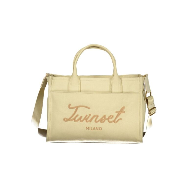 Twinset бежова дамска тоут чанта от памук