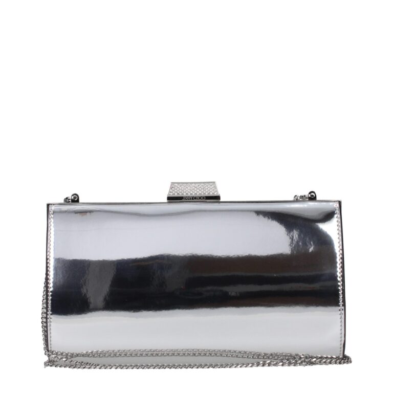 Jimmy Choo сива кожена клъч чанта