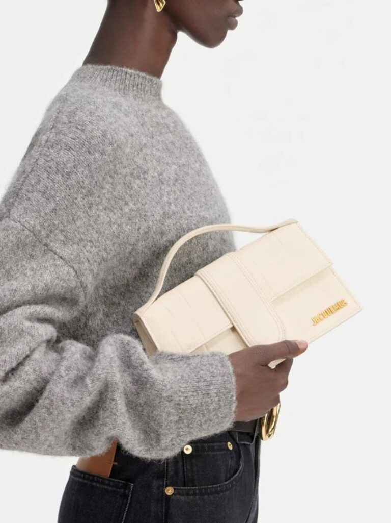 Jacquemus дамска чанта Le Grand Bambino Cocco в цвят слонова кост - Image 5