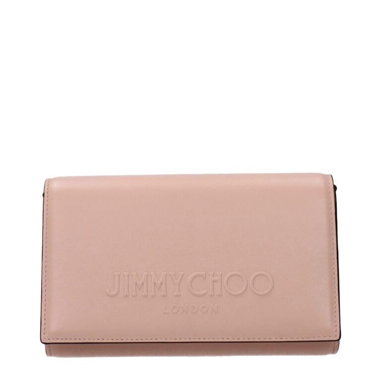 Jimmy Choo розова кожена клъч чанта