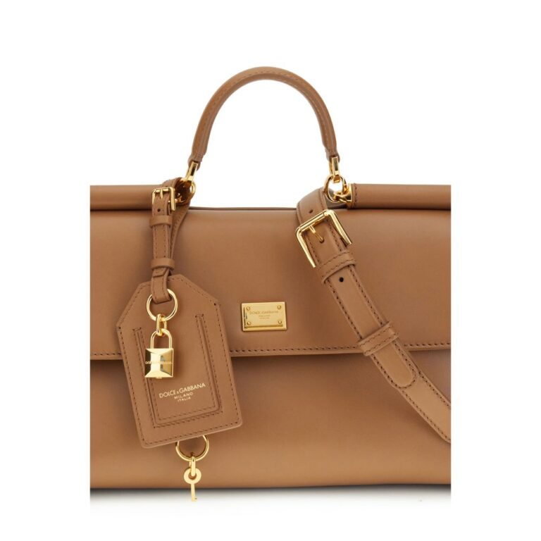 Dolce & Gabbana бежова кожена чанта за рамо Bos Taurus - Image 4