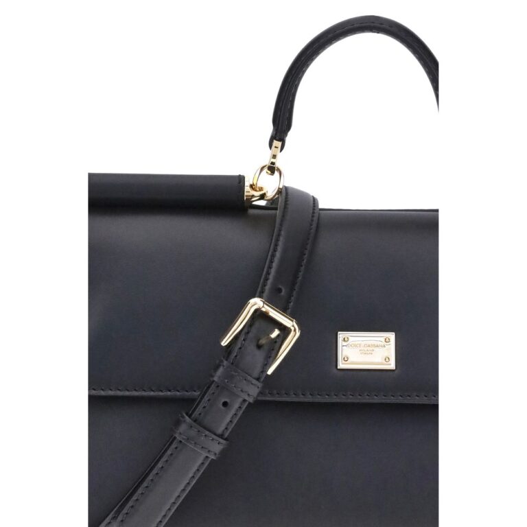 Dolce & Gabbana черна кожена чанта за рамо Bos Taurus - Image 4
