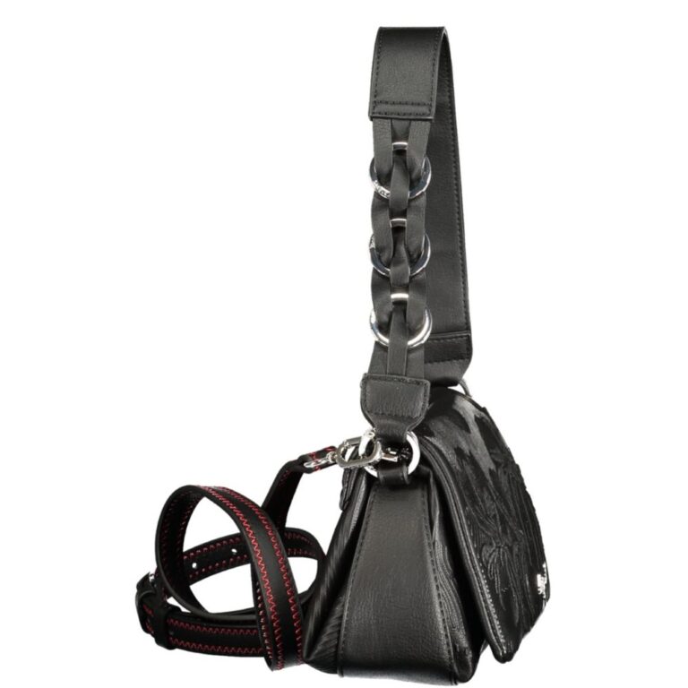 Desigual черна дамска чанта от полиуретан - Image 3