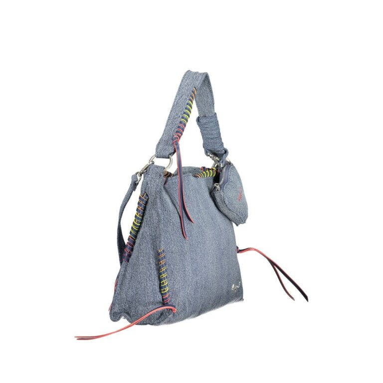 Desigual дамска памучна чанта в светлосиньо - Image 3