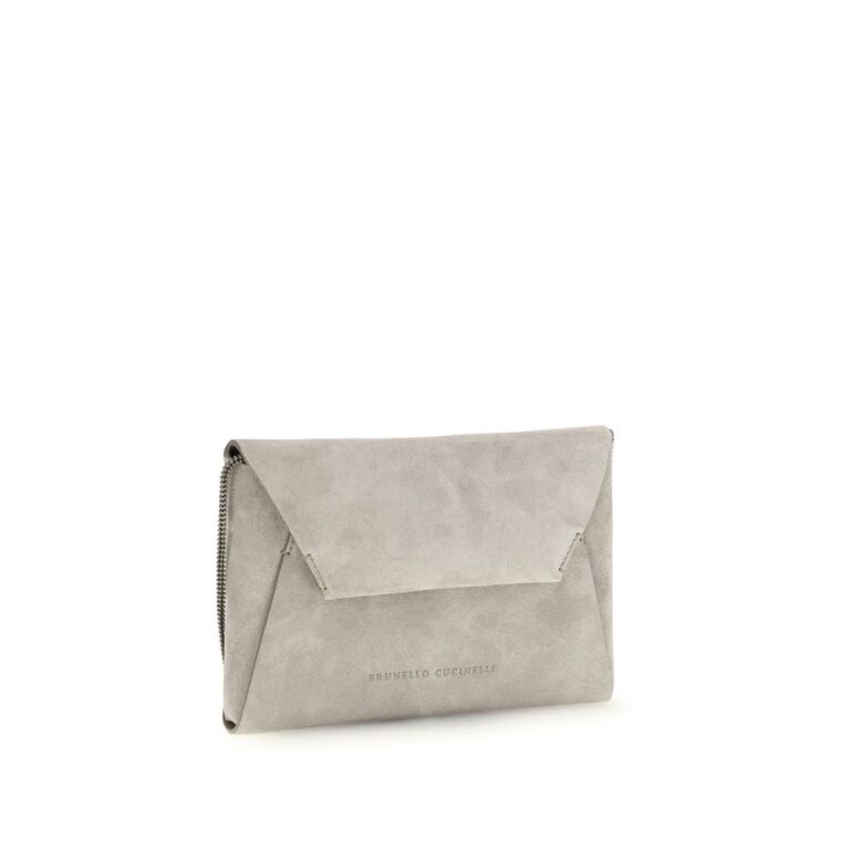 Brunello Cucinelli сива кожена клъч чанта - Image 2