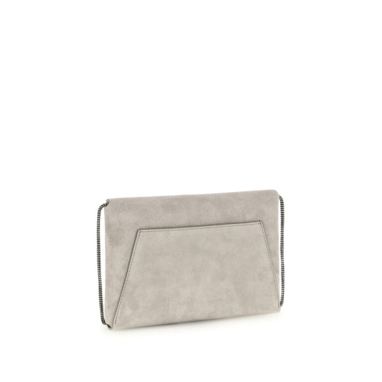 Brunello Cucinelli сива кожена клъч чанта - Image 3