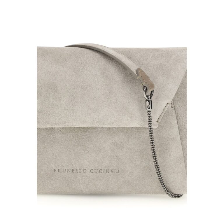 Brunello Cucinelli сива кожена клъч чанта - Image 4