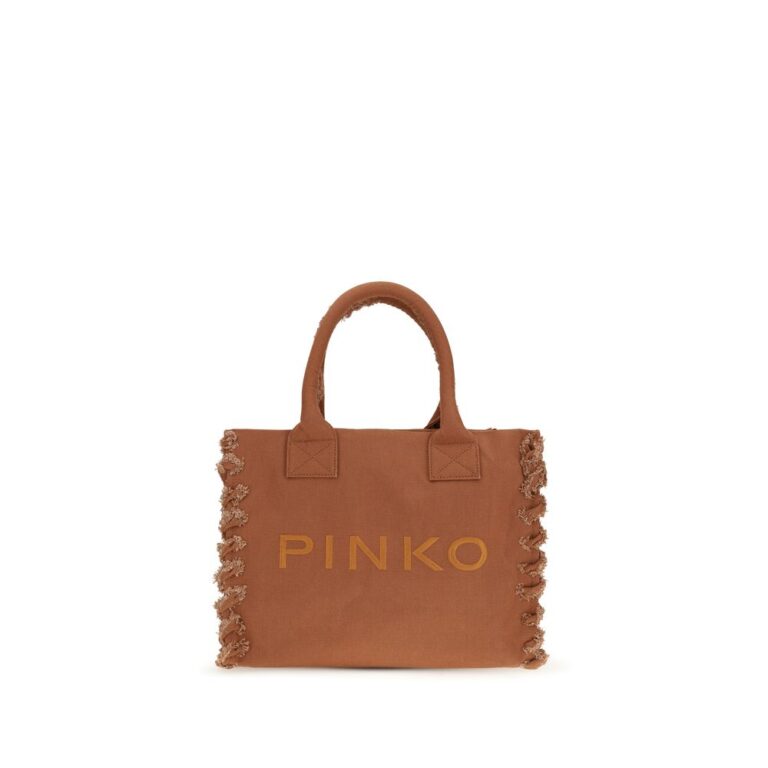 PINKO кафява памучна чанта за рамо