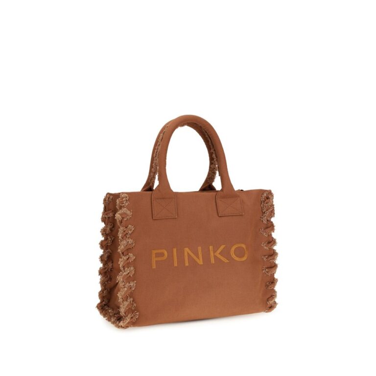 PINKO кафява памучна чанта за рамо - Image 2