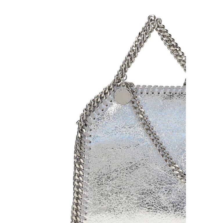 Stella McCartney сребриста дамска чанта от полиестер - Image 4