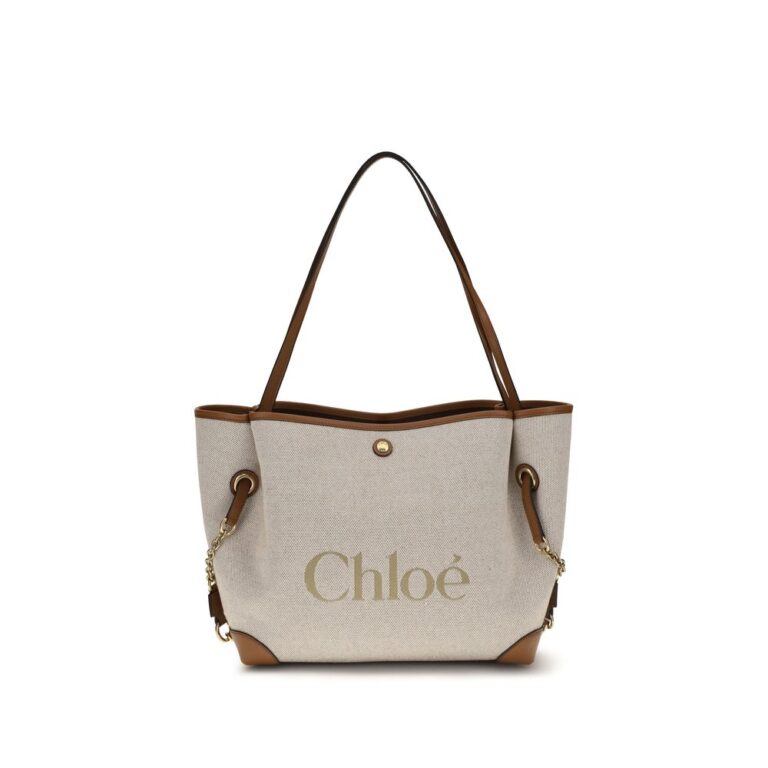 Chloé бежева памучна чанта за рамо
