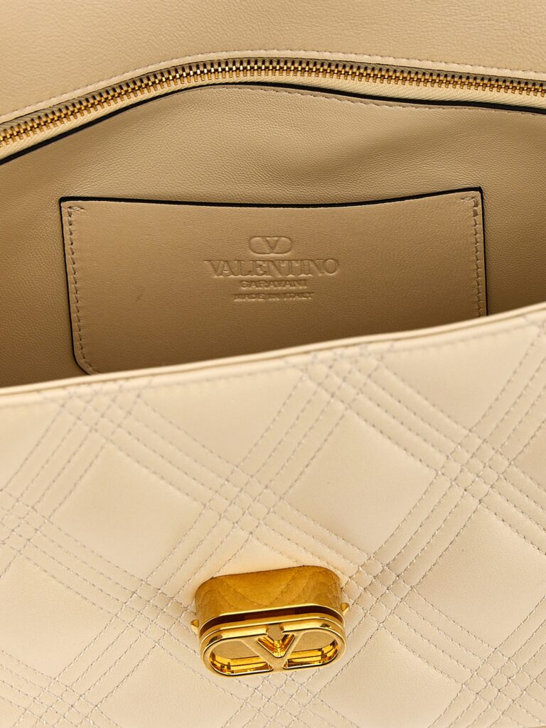 Valentino Garavani бяла кожена чанта за рамо - Image 4