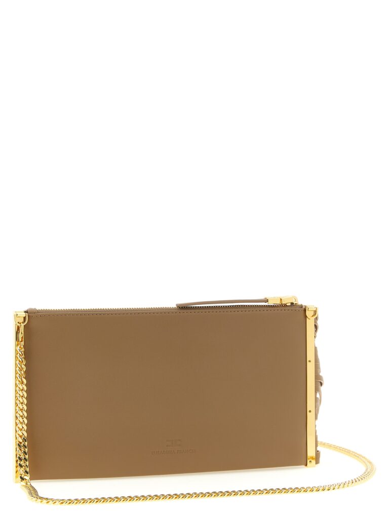 Elisabetta Franchi бежова кожена клъч чанта - Image 2