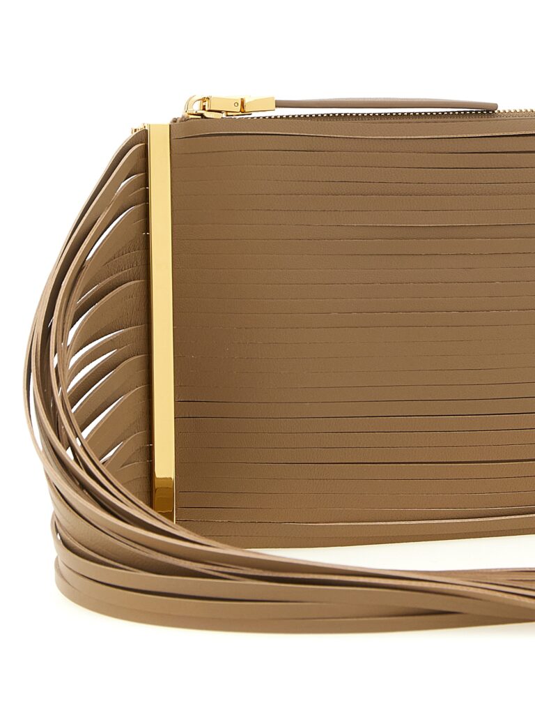 Elisabetta Franchi бежова кожена клъч чанта - Image 3