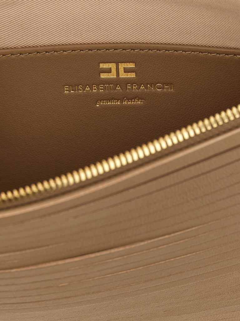 Elisabetta Franchi бежова кожена клъч чанта - Image 4