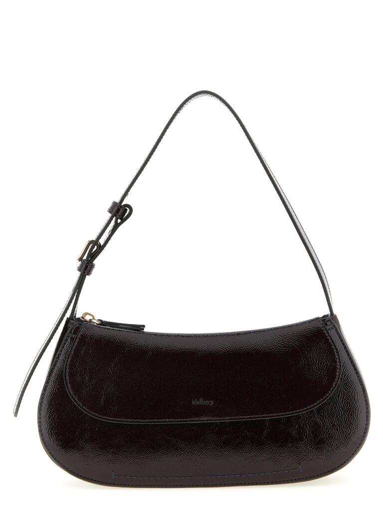 Mulberry лилава кожена чанта за рамо