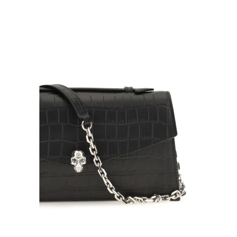 Alexander McQueen черна кожена дамска чанта Bos Taurus - Image 4