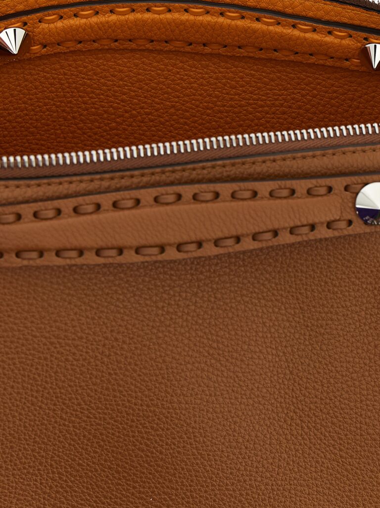 Fendi кафява кожена дамска чанта - Image 4