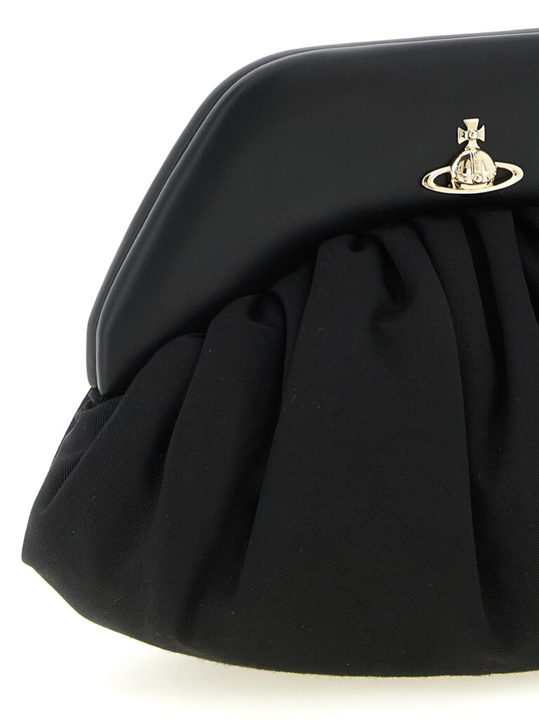 Vivienne Westwood черна клъч чанта от вискоза - Image 3