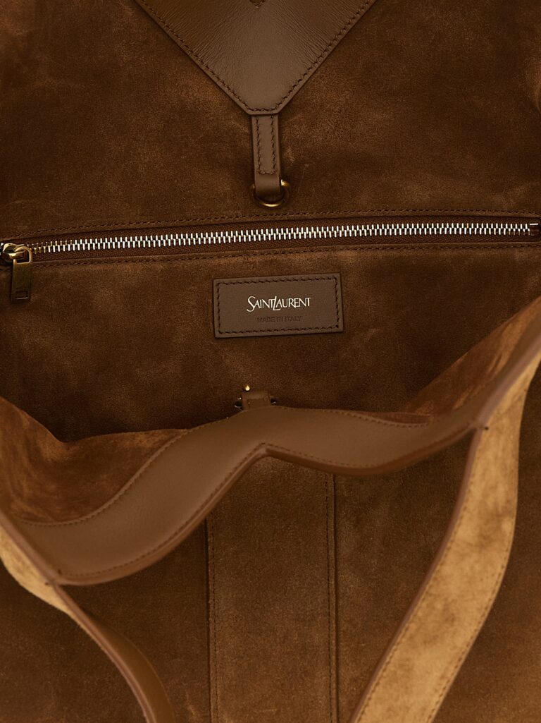 Saint Laurent кафява кожена тоут чанта - Image 4