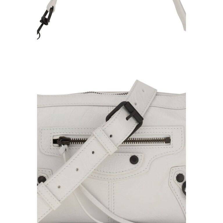 Balenciaga бяла кожена чанта за рамо Ovis Aries - Image 4