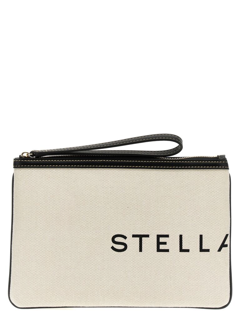 Stella McCartney бежова памучна клъч чанта