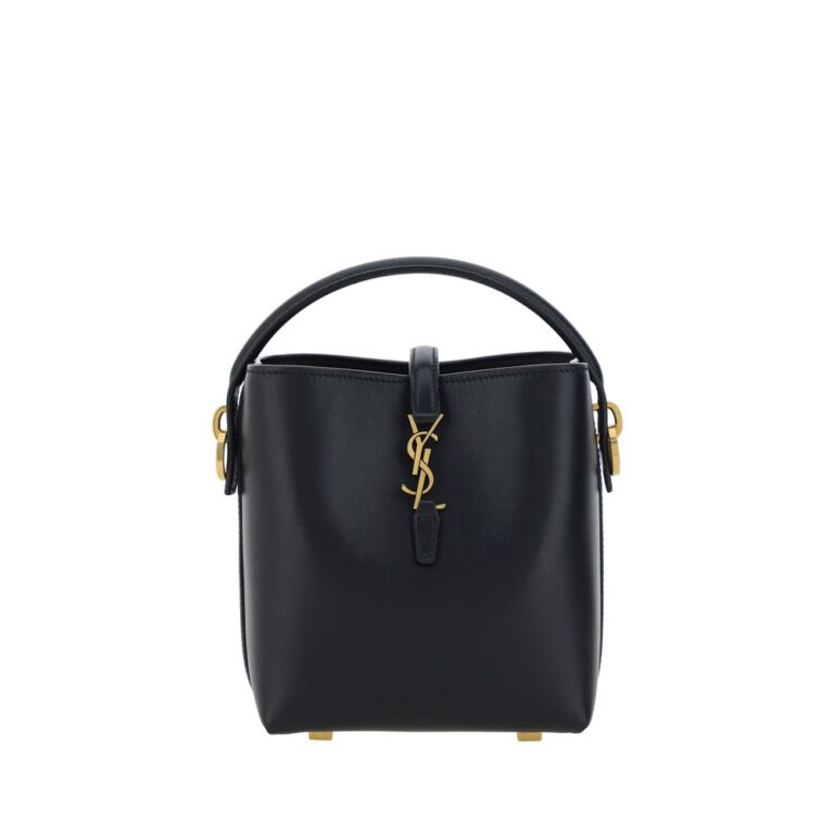 Saint Laurent черна кожена чанта за рамо