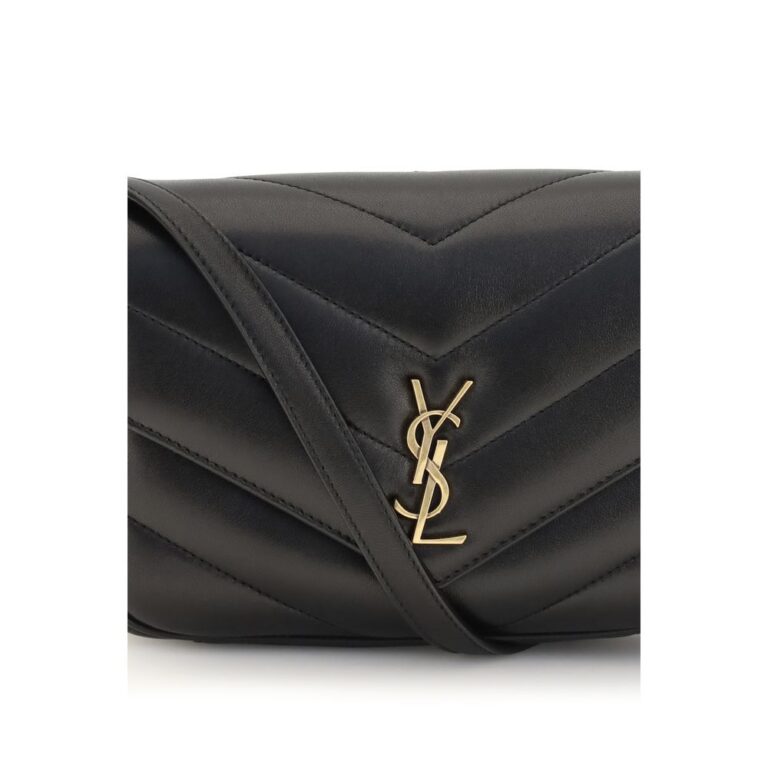 Saint Laurent черна чанта за рамо от агнешка кожа Ovis Aries - Image 4