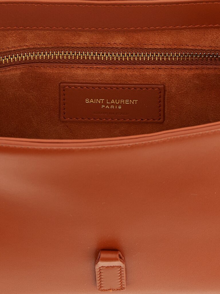 Saint Laurent оранжева кожена чанта за рамо - Image 4