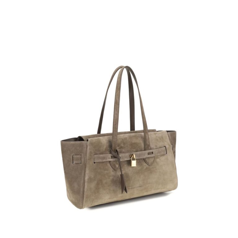 Brunello Cucinelli бежова кожена чанта за рамо - Image 2