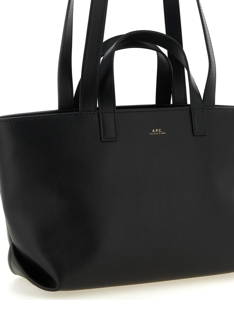 A.P.C. черна кожена тоут чанта - Image 3