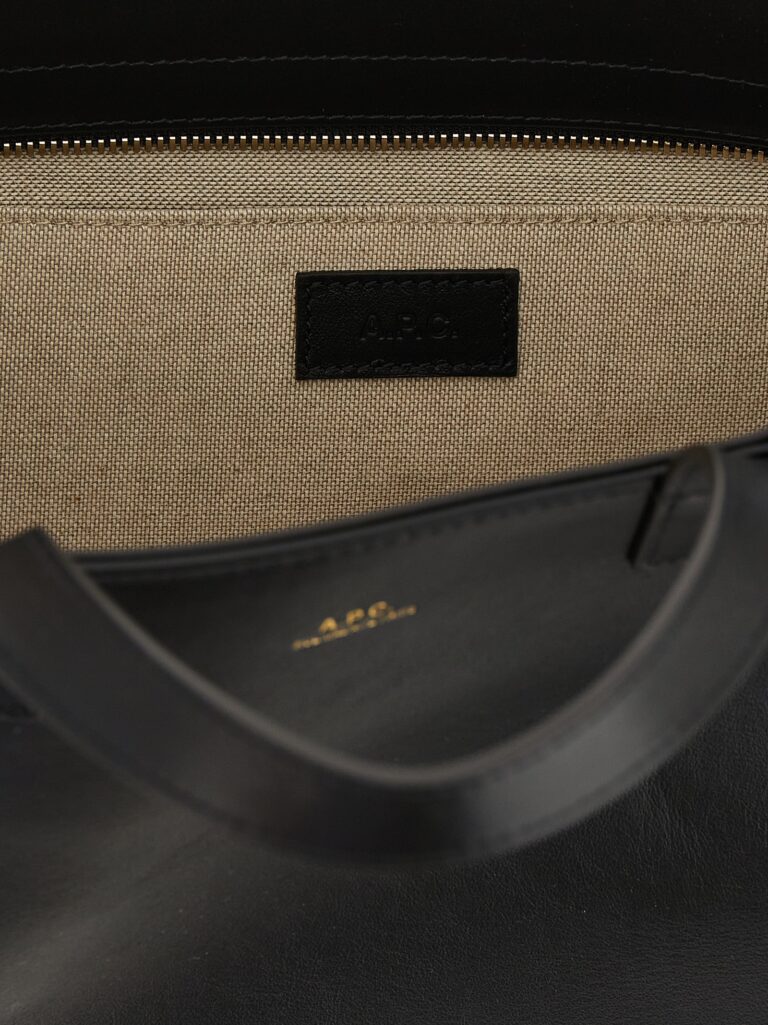 A.P.C. черна кожена тоут чанта - Image 4