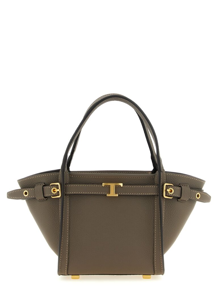 Tod's сива кожена тоут чанта