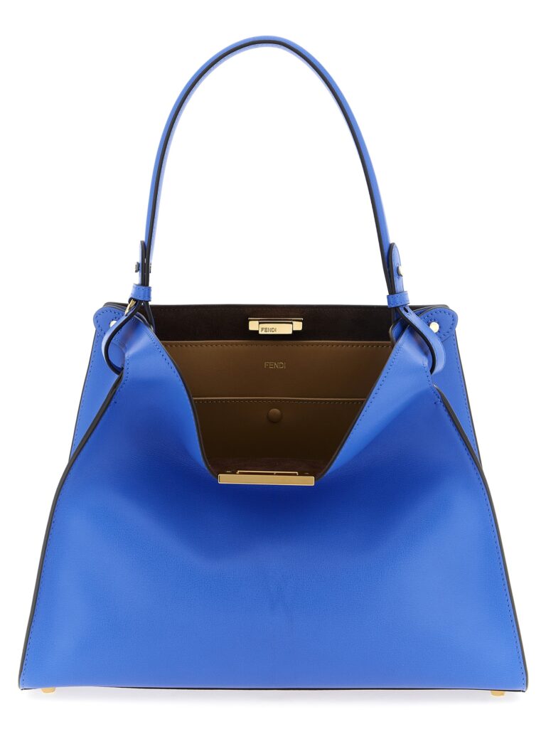 Fendi синя кожена дамска чанта