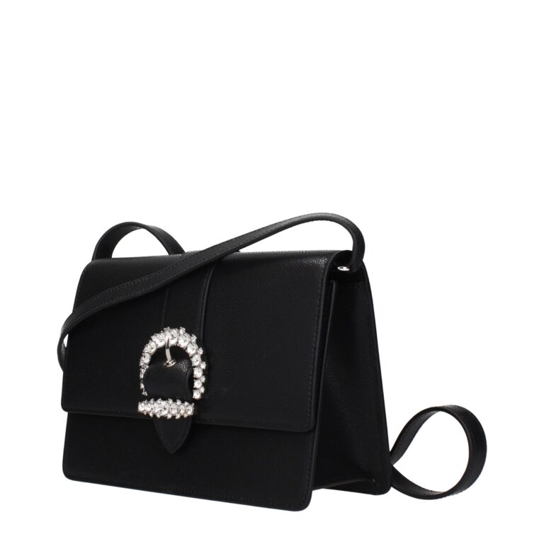 Jimmy Choo черна кожена чанта през тялото - Image 2