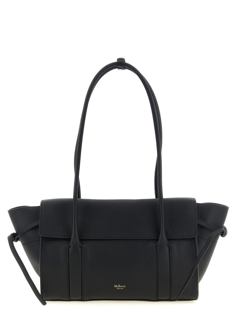 Mulberry черна кожена чанта за рамо от телешка кожа