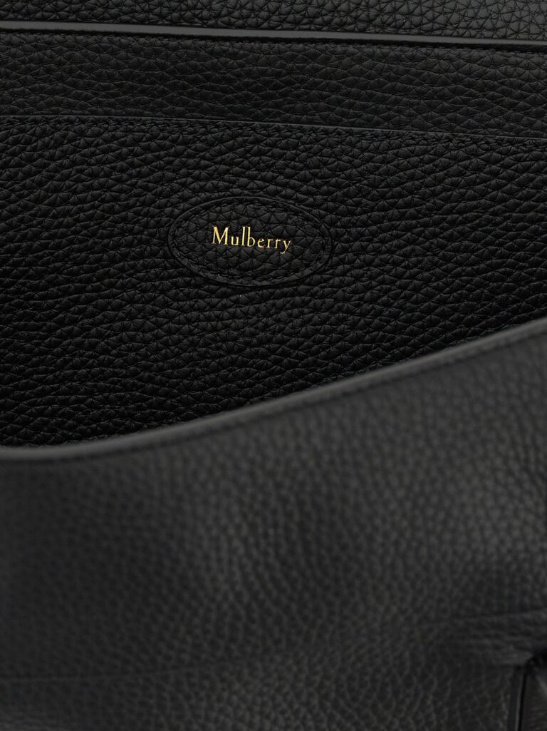 Mulberry черна кожена чанта за рамо от телешка кожа - Image 4