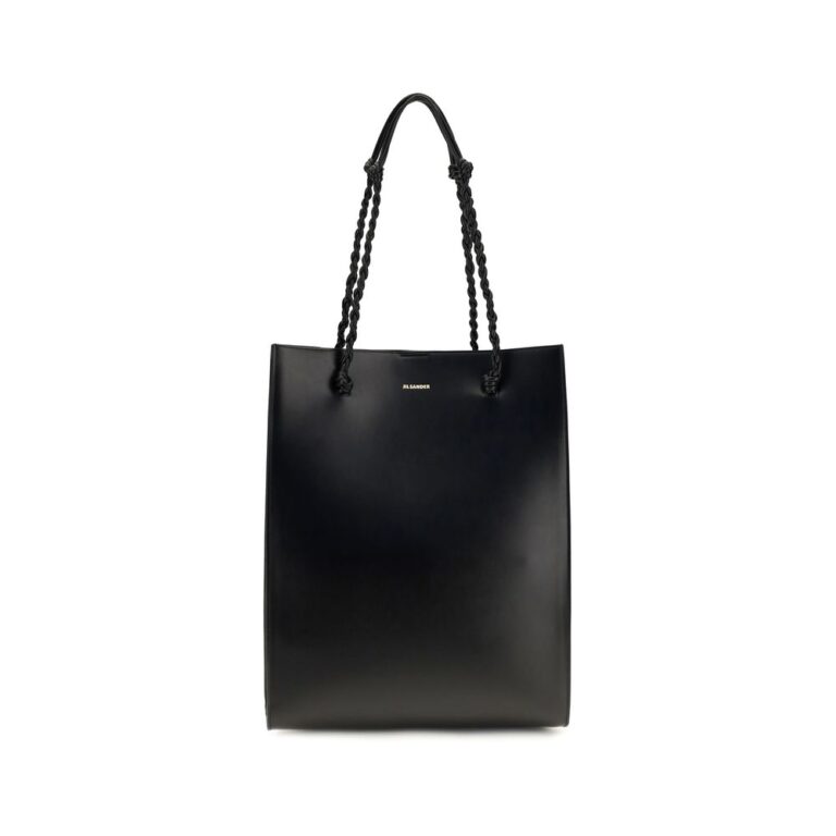 Jil Sander черна кожена чанта за рамо