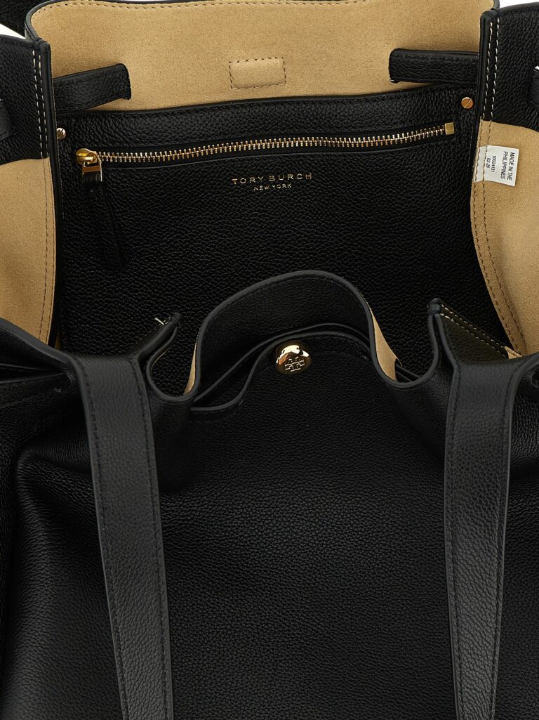 Tory Burch черна кожена тоут чанта - Image 4