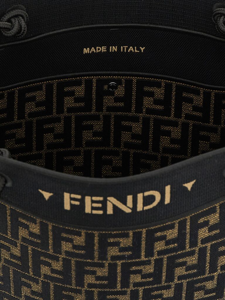 Fendi кафява памучна тоут чанта - Image 4