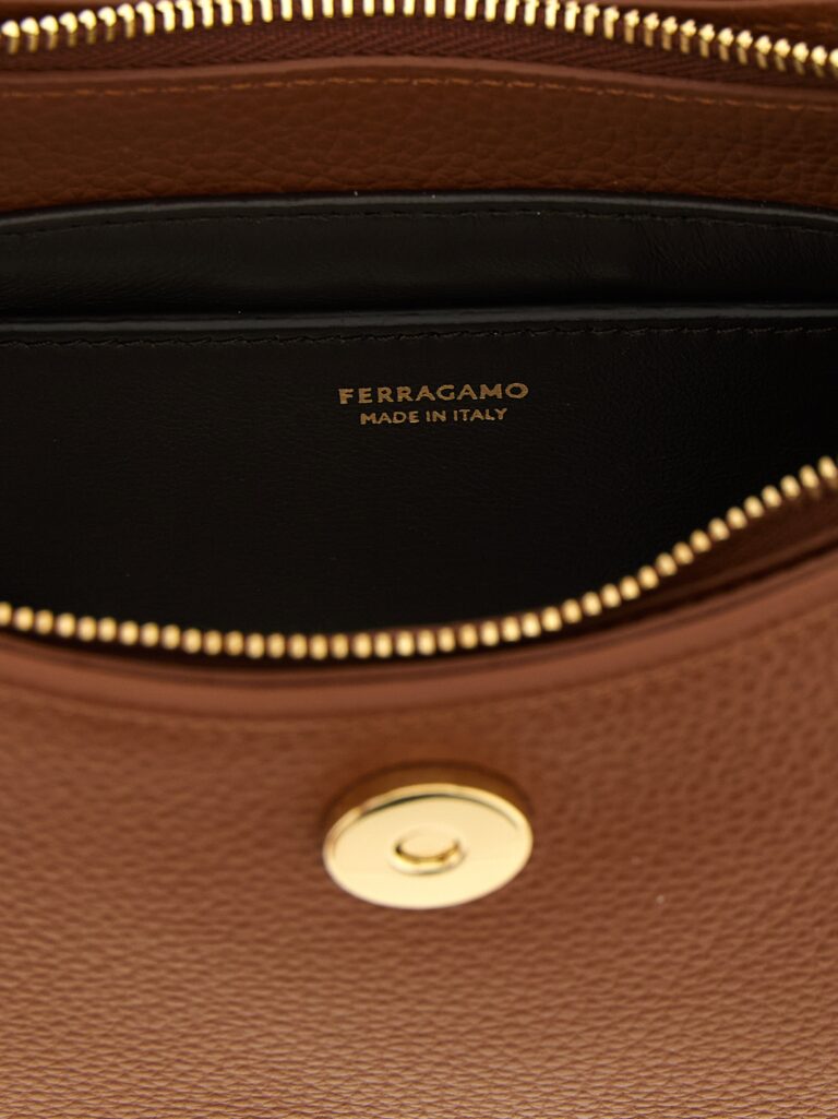 Ferragamo кафява кожена чанта за рамо - Image 4