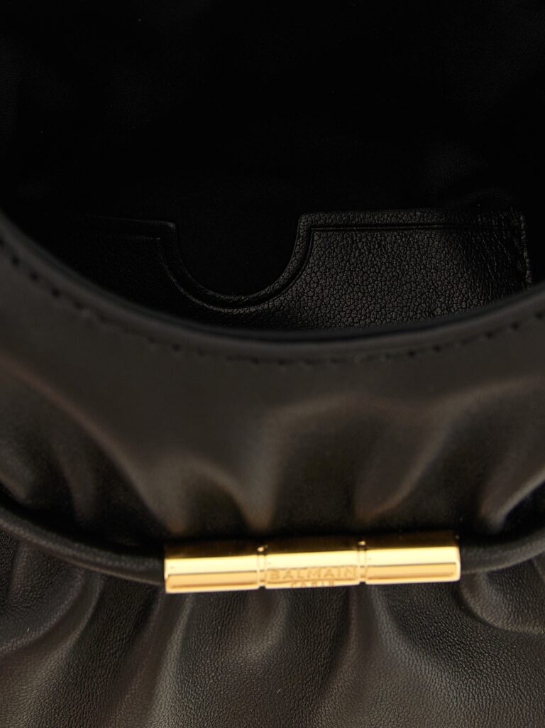 Balmain черна кожена дамска чанта от агнешка кожа - Image 4