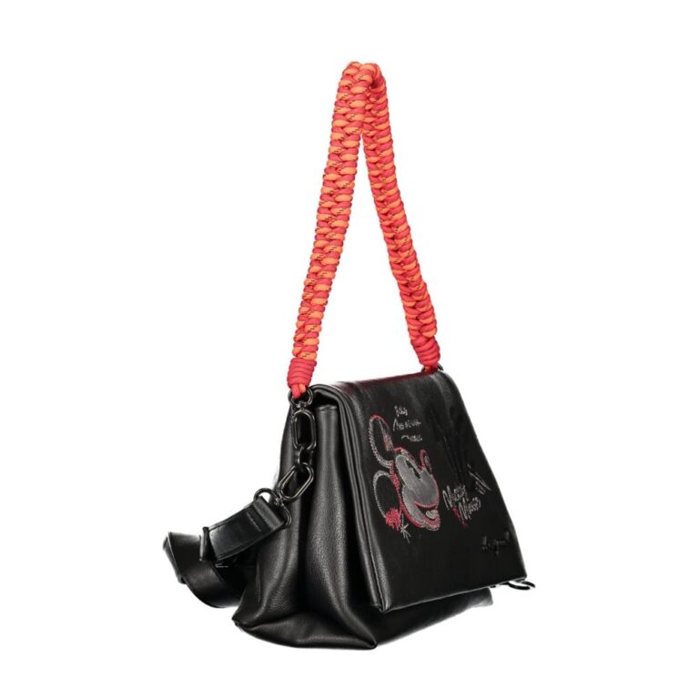Desigual черна дамска чанта от полиуретан - Image 3