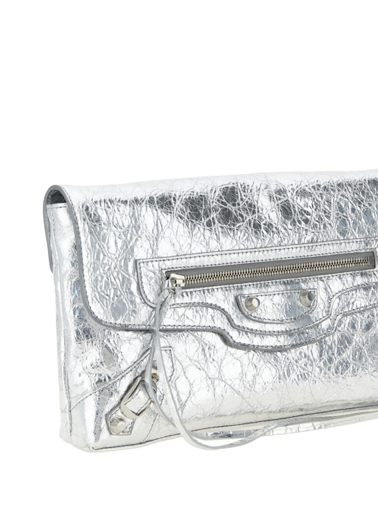 Balenciaga сребриста кожена клъч чанта - Image 3