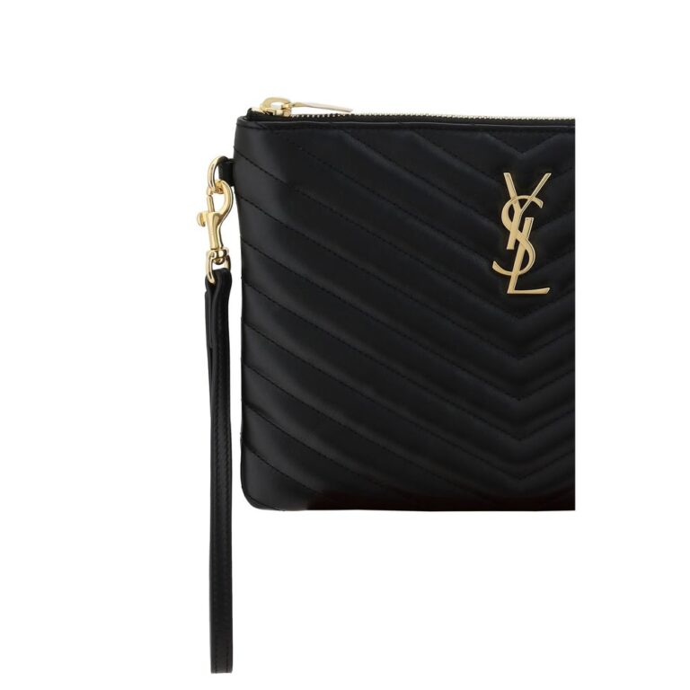 Saint Laurent черна кожена клъч чанта - Image 3