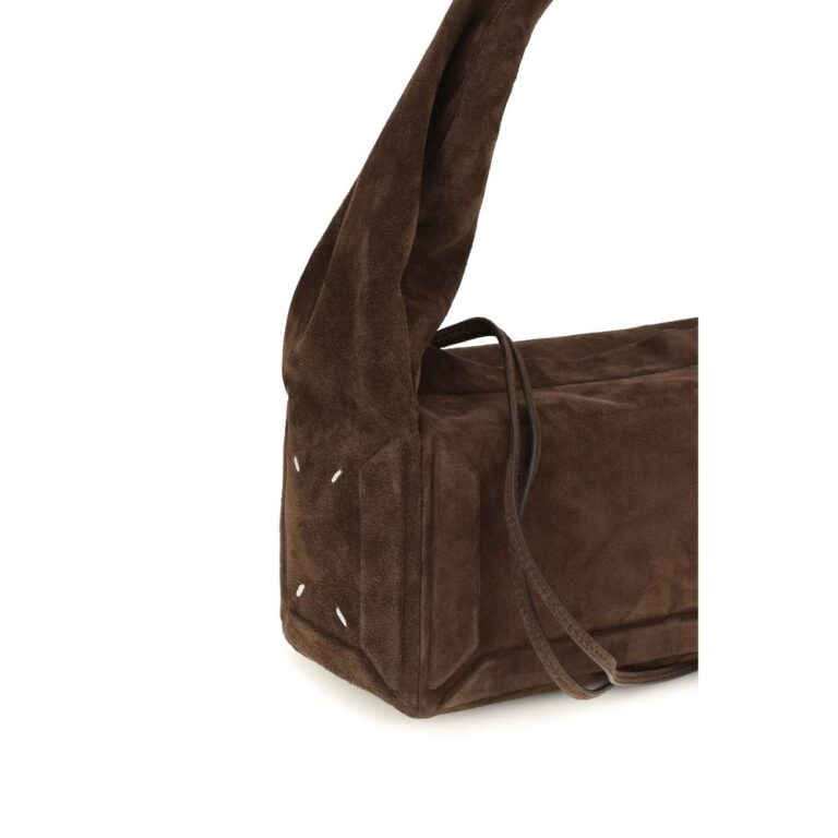 Maison Margiela кафява кожена чанта за рамо от телешка кожа Bos Taurus - Image 4
