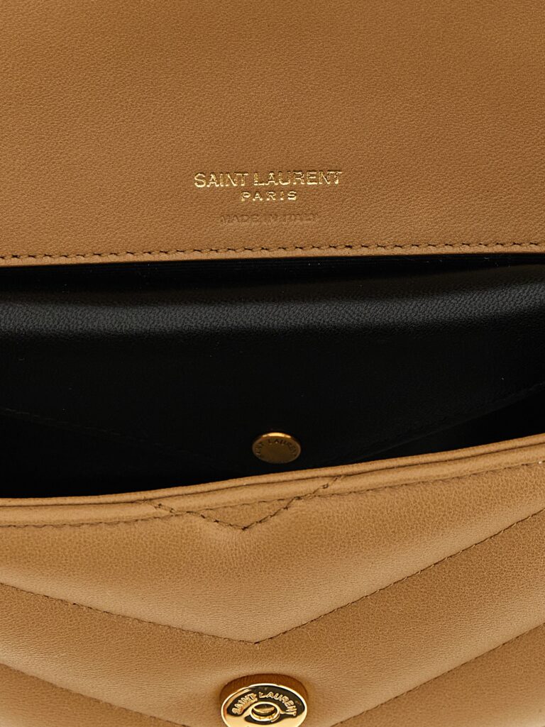 Saint Laurent бежова кожена чанта през тялото - Image 4