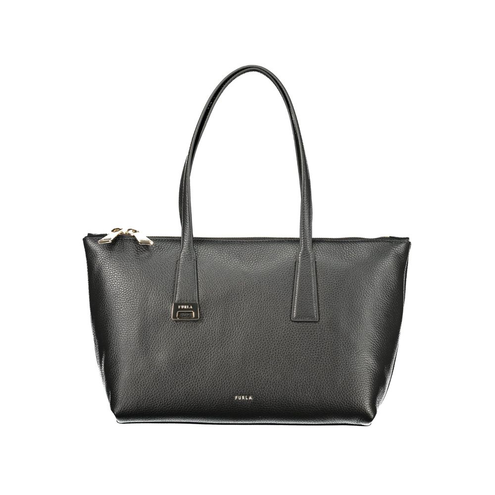 11185355.jpeg Furla черна кожена дамска чанта - Image 1