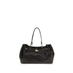 Balenciaga черна кожена чанта за рамо от телешка кожа Bos Taurus