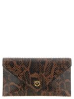 PINKO кафява кожена клъч чанта